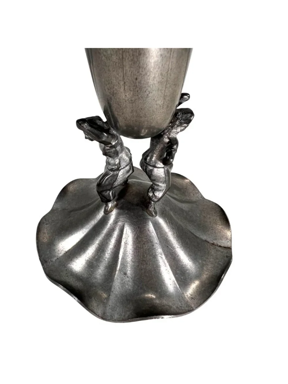 Vtg KSO Kayserzinn Pewter Art Nouveau Jugendstil Vase Women Figures P108 8.5 in